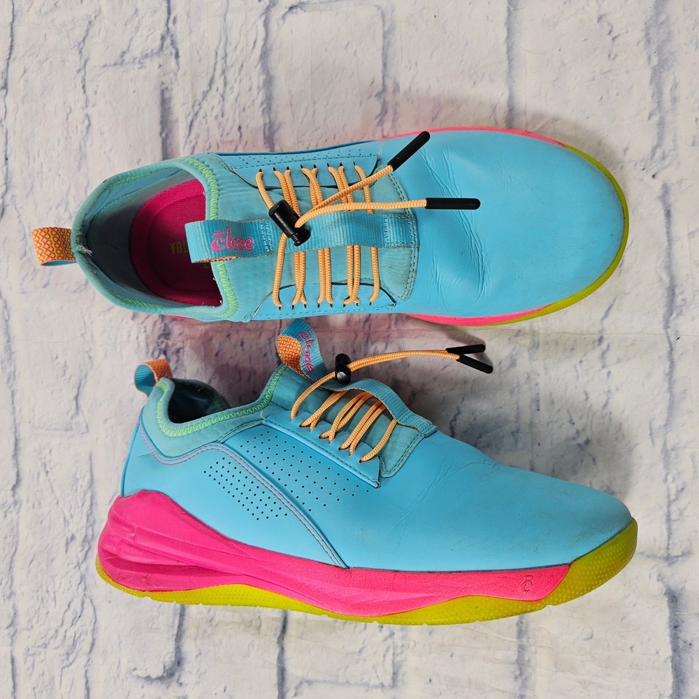 Clove Nebula Nursing Sneakers Men 9 Women 10.5 Blue Pink Green Liquid Resistant